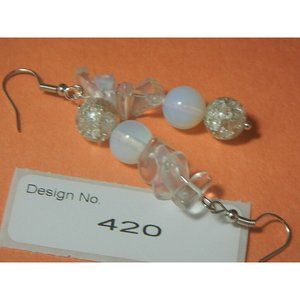 Opal Gemstone Earring-Facilitate-,relationships, memory, happy    #420
